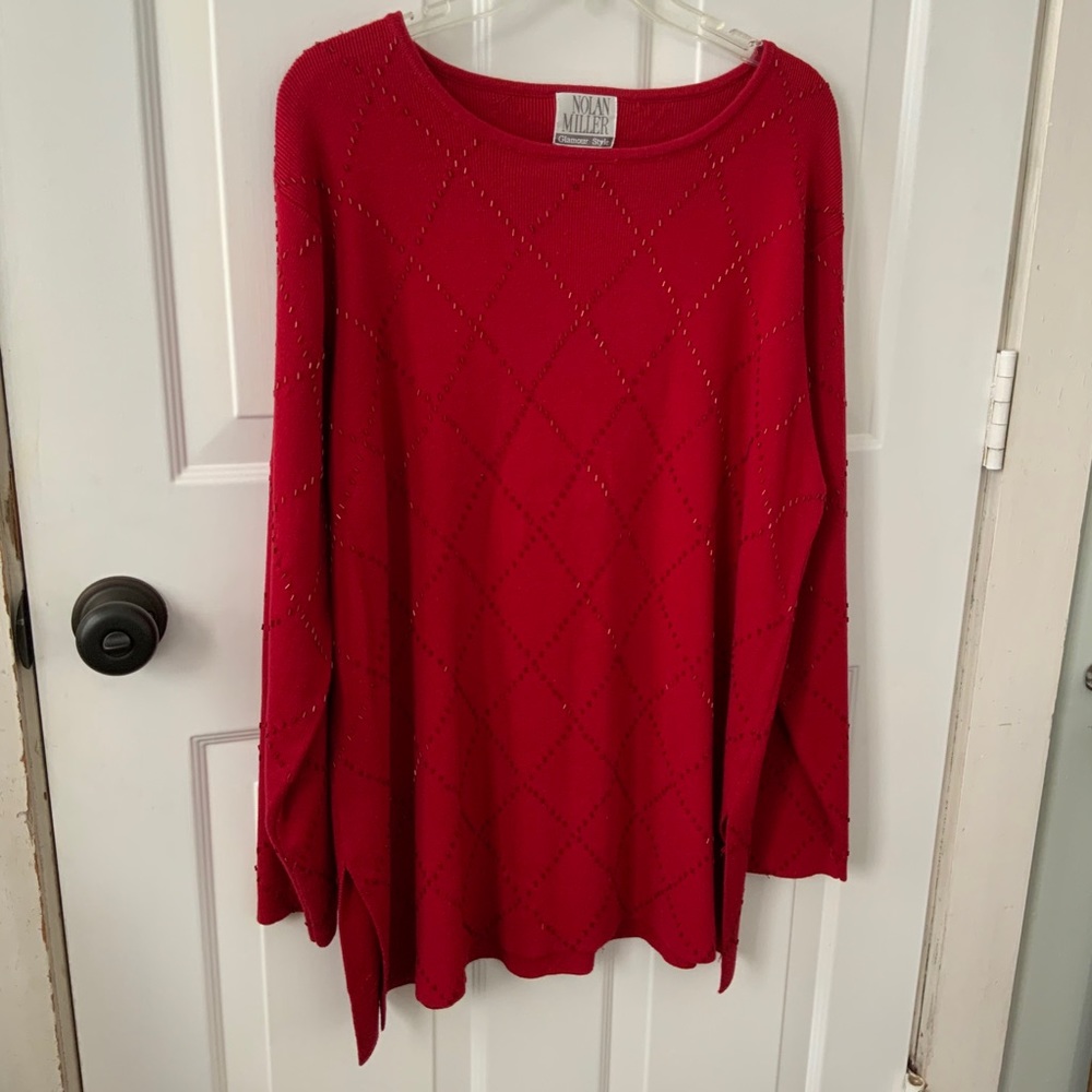 Vintage Nolan Miller Glamour Style Beaded Sweater